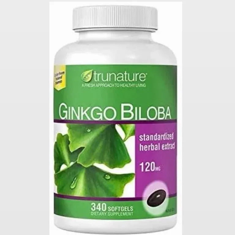Ginkgo Biloba 120mg 340 Softgels Trunature CONCENTRAÇÃO MEMÓRIA
