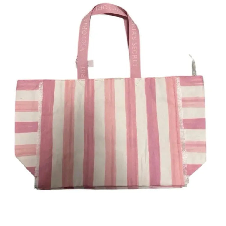 Bolsa De Praia Victoria's Secret Pink Com Listras