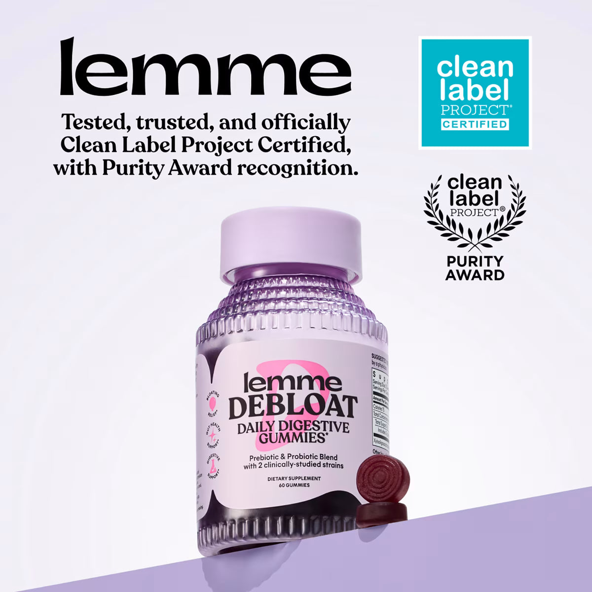 Lemme Debloat Daily Digestive Gummies 60 Gummies