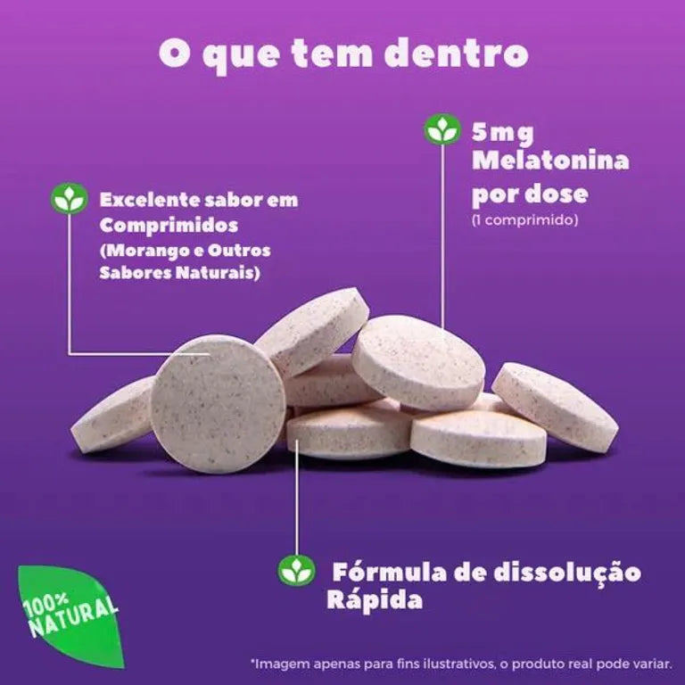Natrol Melatonina 5Mg 250 Tab. Dissolução Rápida Sabor Morango