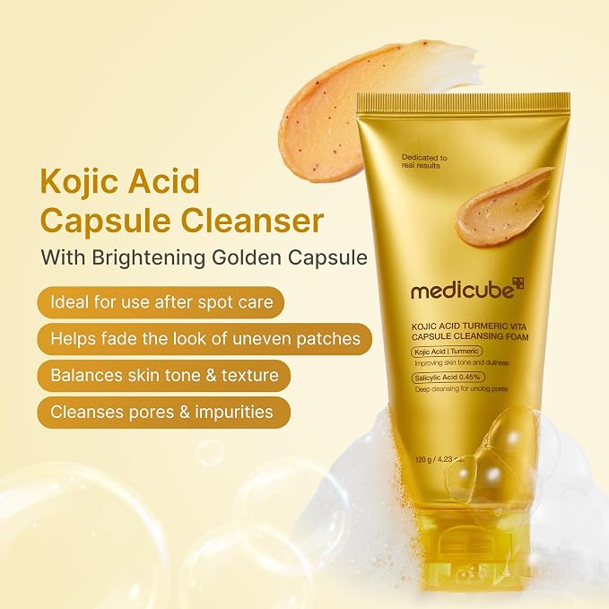 Medicube Espuma De Limpeza Kojic Acid Turmeric Vita Capsule 120g