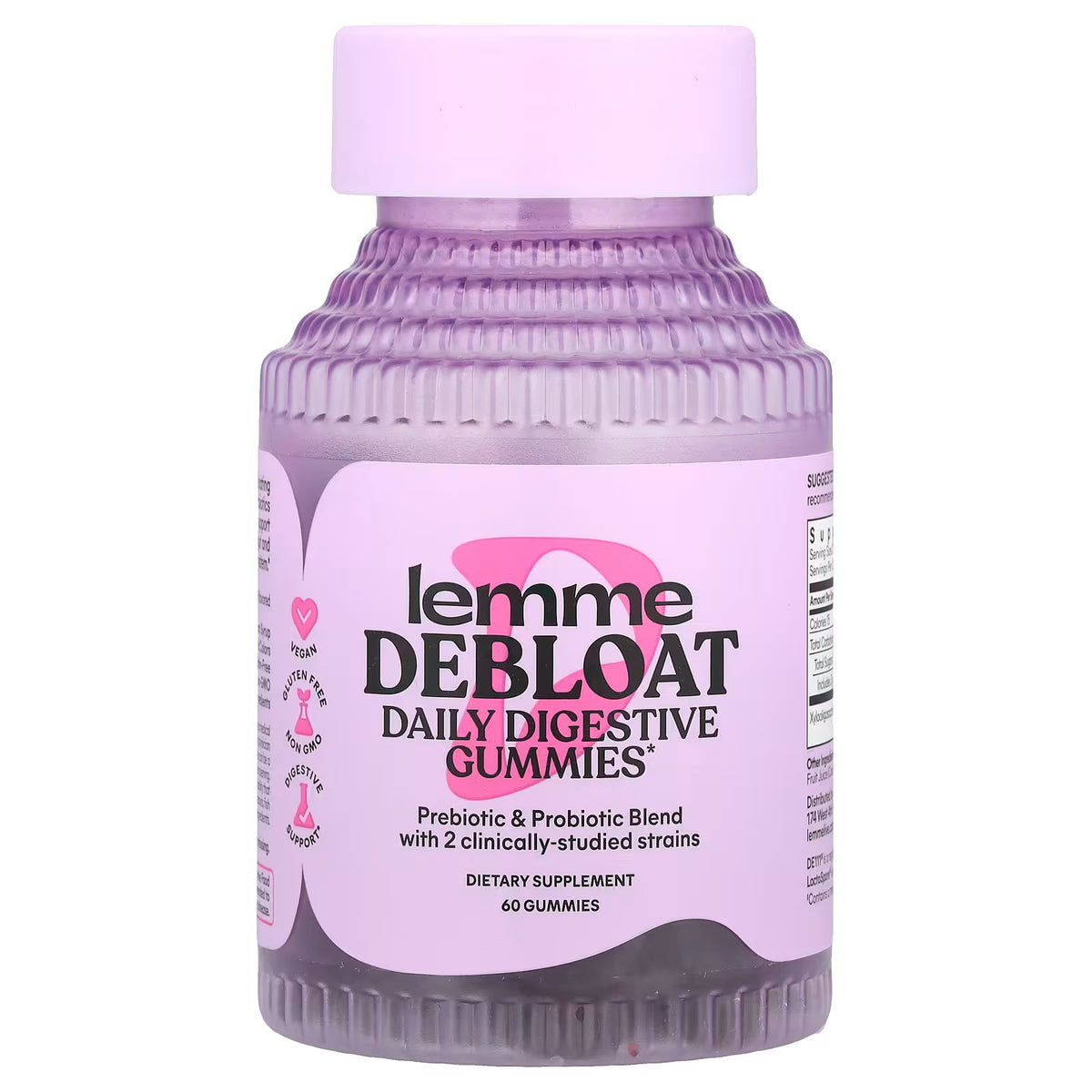 Lemme Debloat Daily Digestive Gummies 60 Gummies
