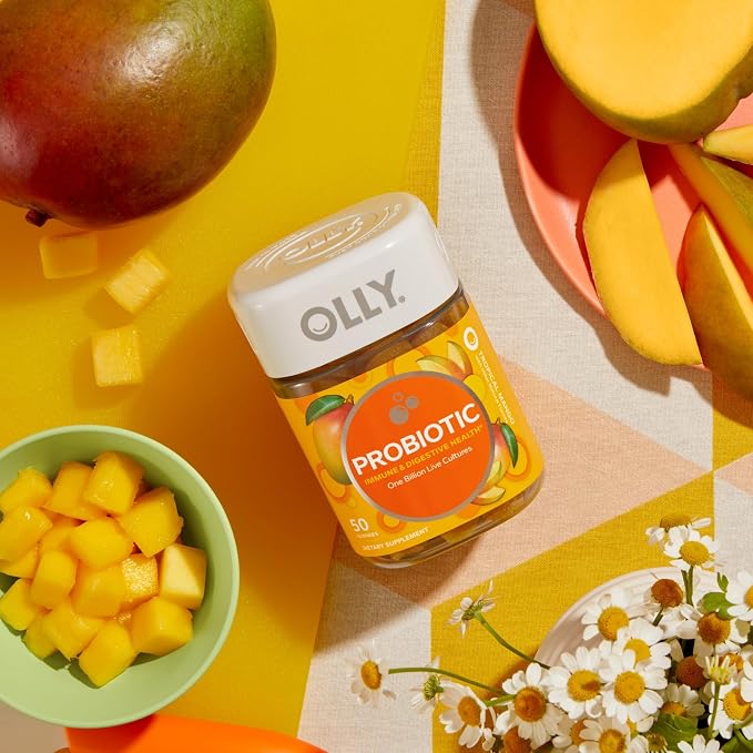 OLLY Probiotic Gummy, Immune & Digestive Health, Probiotic Supplement for Adults, Mango