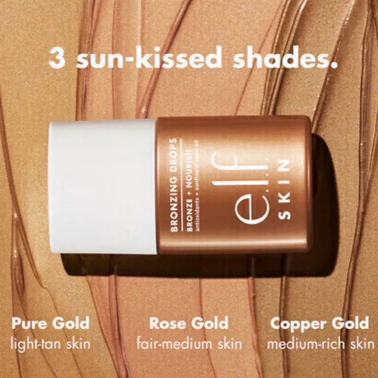 Bronzeador Facial ELF Skin Bronzing Drops Rose Gold Bronze