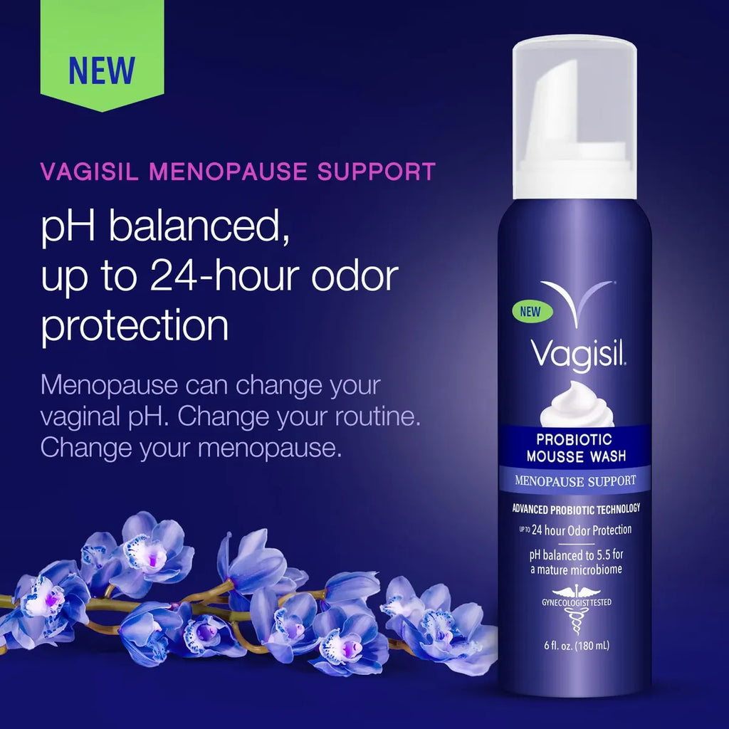 Vagisil Probiotic Mousse Wash -  Espuma de higiene íntima para a menopausa 180ml