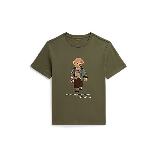 T-shirt Polo Ralph Lauren Polo Bear Cotton Jersey Tee Tam 18-20 Cor: Olive
