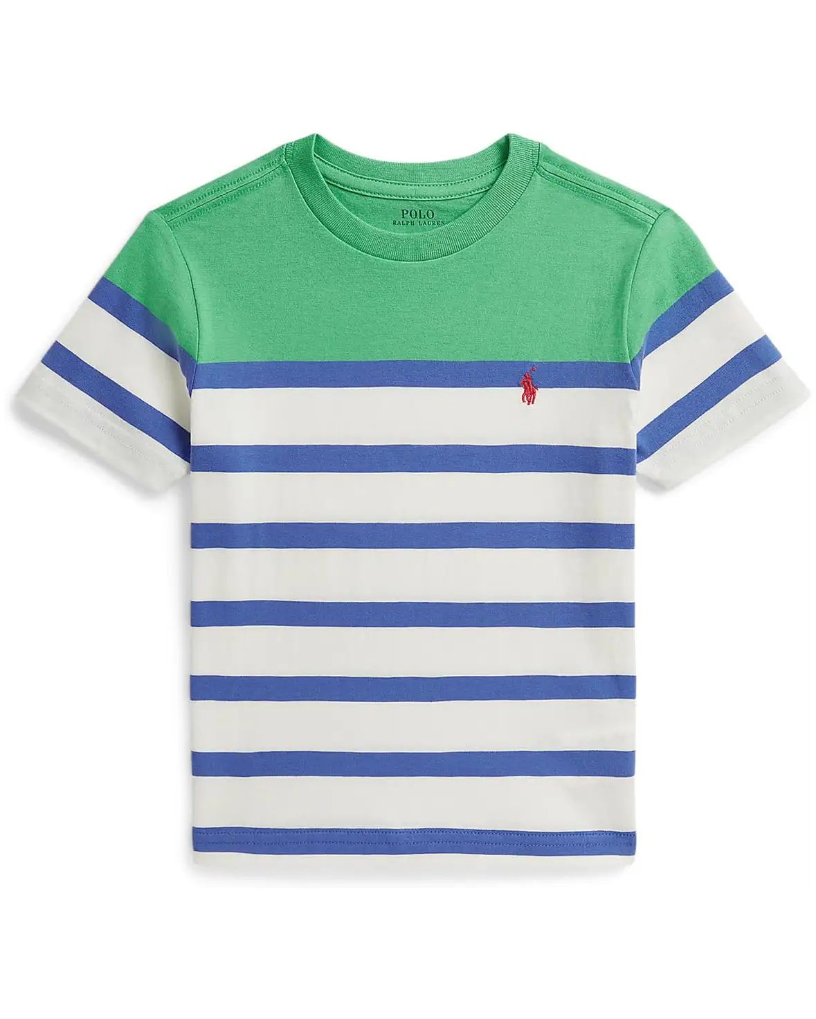 Polo Ralph Lauren Kids – Striped Cotton Jersey Tee Cor: Plato Green Multi Tam 18/20