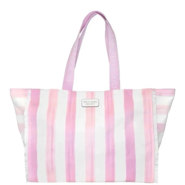 Bolsa De Praia Victoria's Secret Pink Com Listras