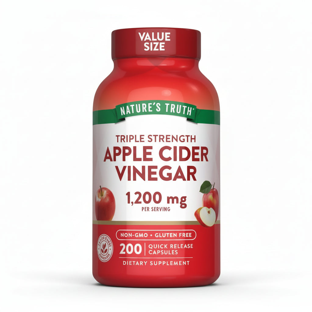 Suplemento Nature's Truth Apple Cider Vinegar 1,200 mg 200 Cápsulas