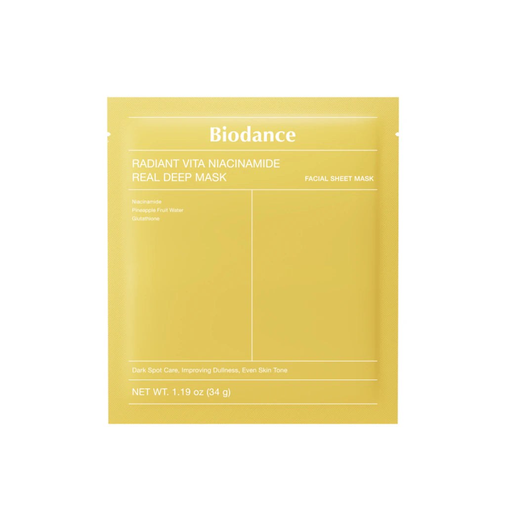 Máscara Facial Biodance Radiant Vita Niacinamide Real Deep Mask C/1 Un - 34g