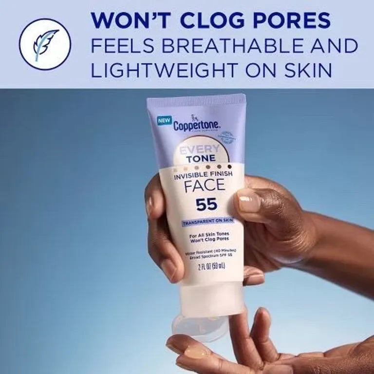 Protetor Solar Facial FPS 55 Leve Transparente Coppertone